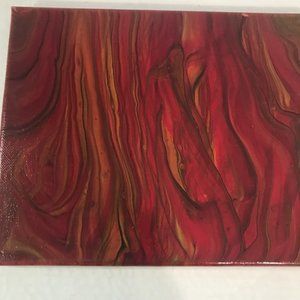 Vibrant acrylic pour painting.